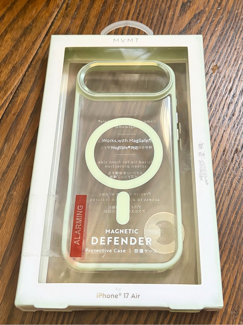 MVMT Magnetic Defender Clear iPhone Case with Light Green Bumper